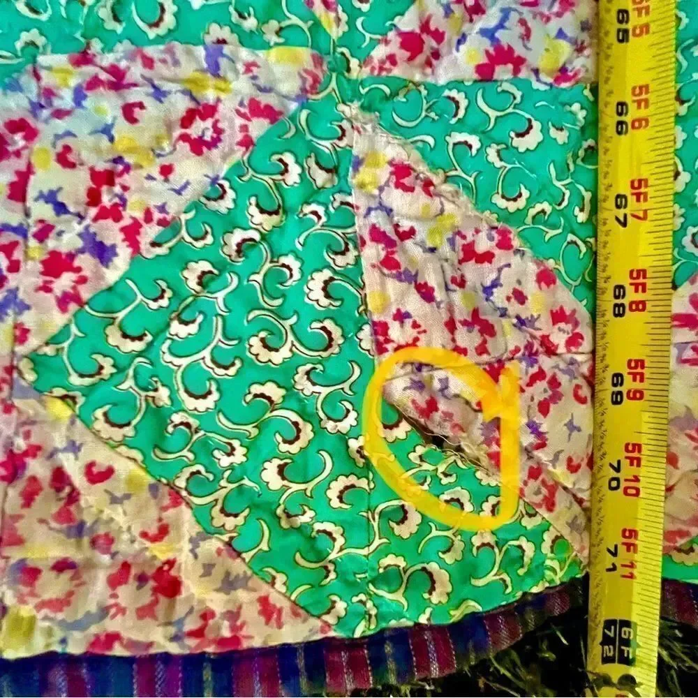 Vintage Hand Stitched Pinwheel Quilt  - 72” 1930’s-1940’s Folk Art Vibrant